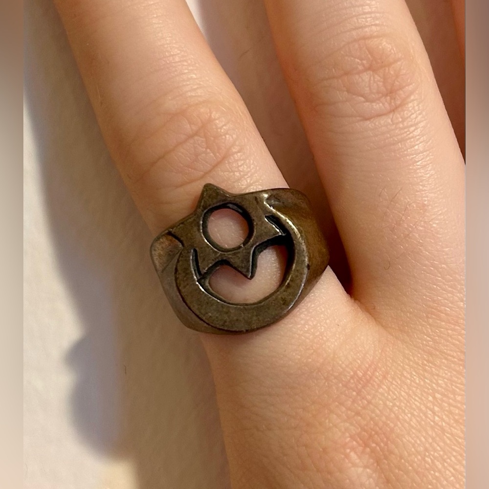 Celestial chunky silver ring